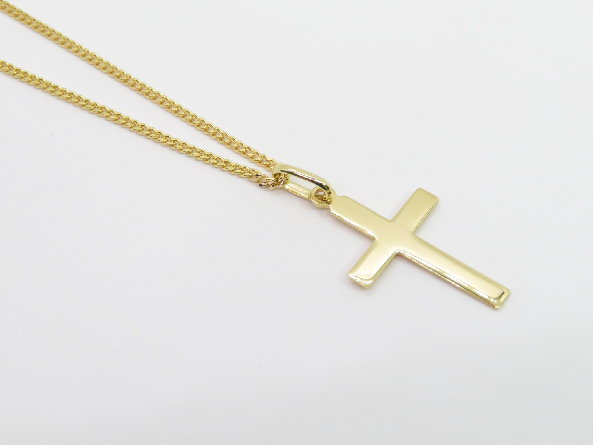 10k Yellow Gold Flat Cross Necklace – Liberal Jewellery