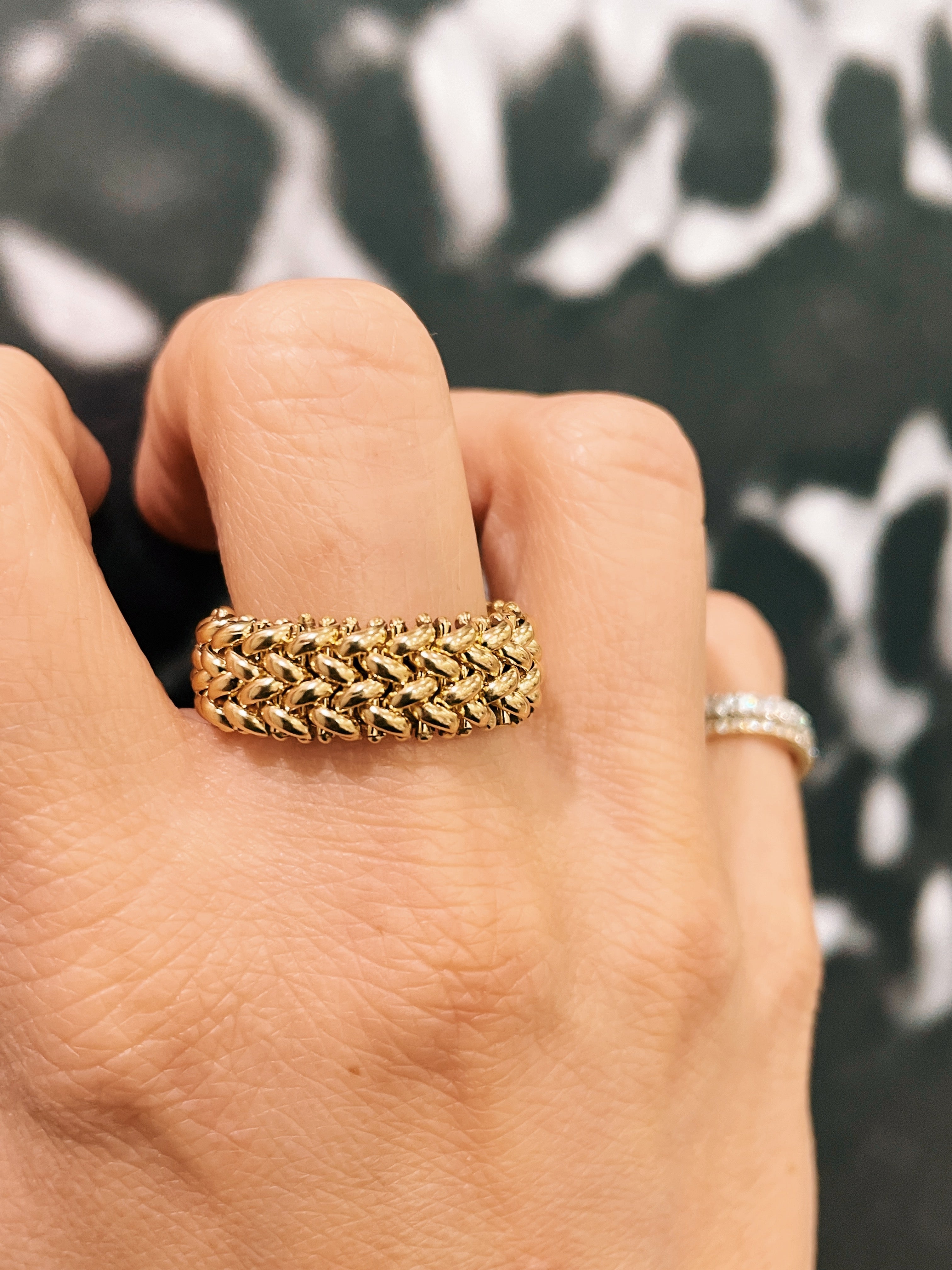 14k Yellow Gold Mesh Ring – Liberal Jewellery